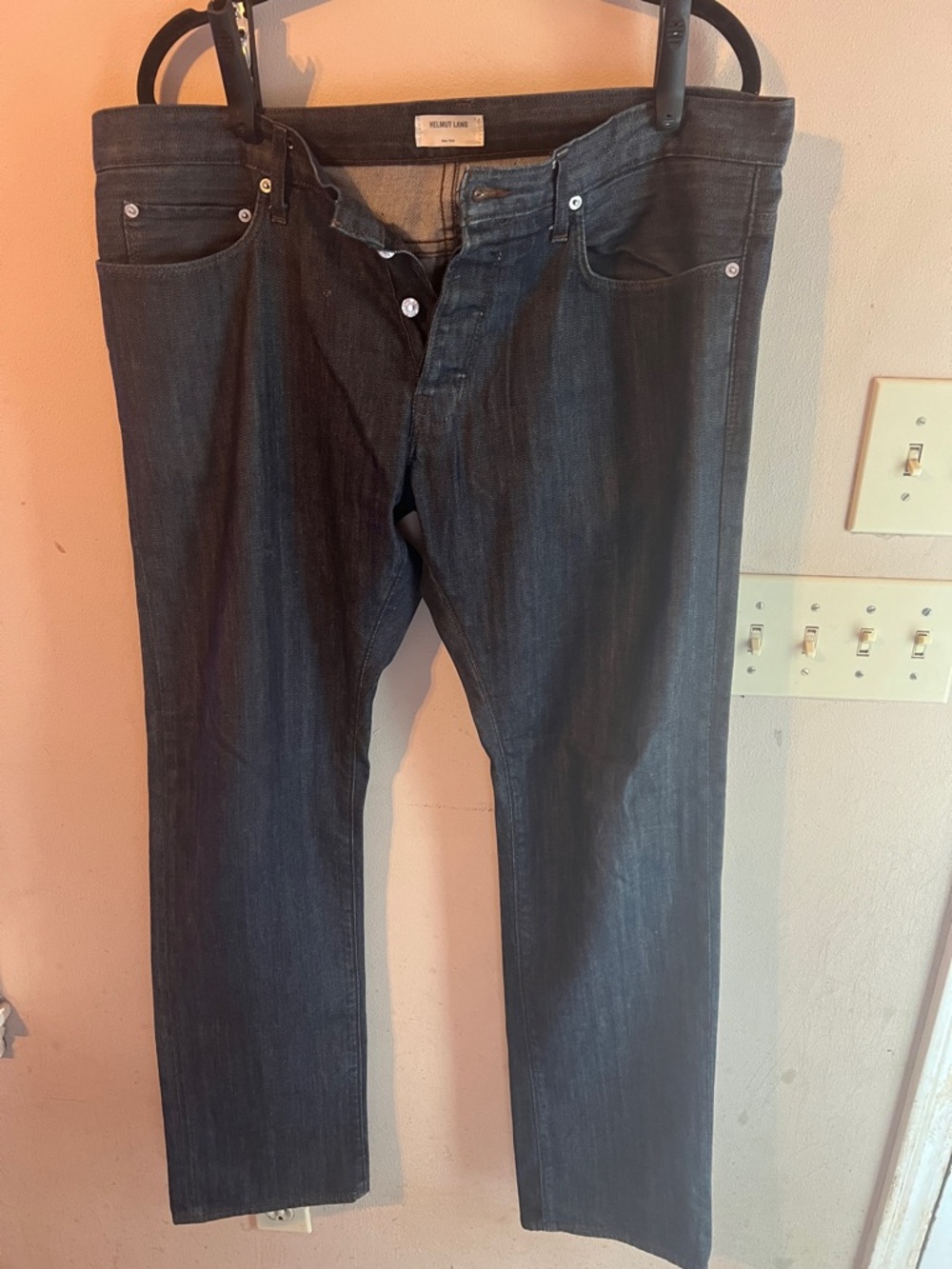 VINTAGE HELMUT LANG STRAIGHT RAW INDIGO JEANS SIZE 34/30 MADE IN USA